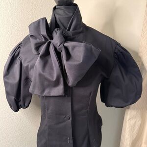 Elegant Black Puff Sleeve Blouse